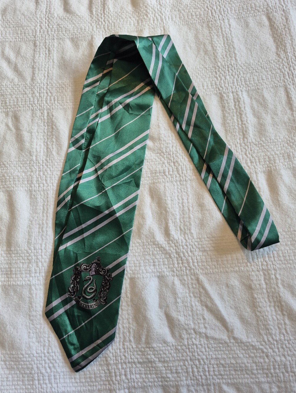 Harry Potter Slytherin boys 14+ tie costume wear green & gray VGUC